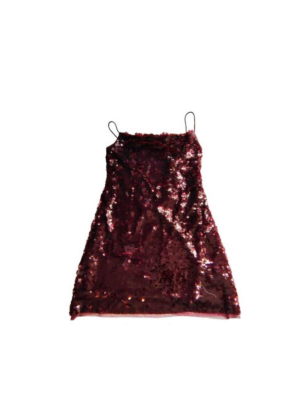 Wild Fable Womens Mini Dress Burgundy Sequin Size XS With Spaghetti Straps